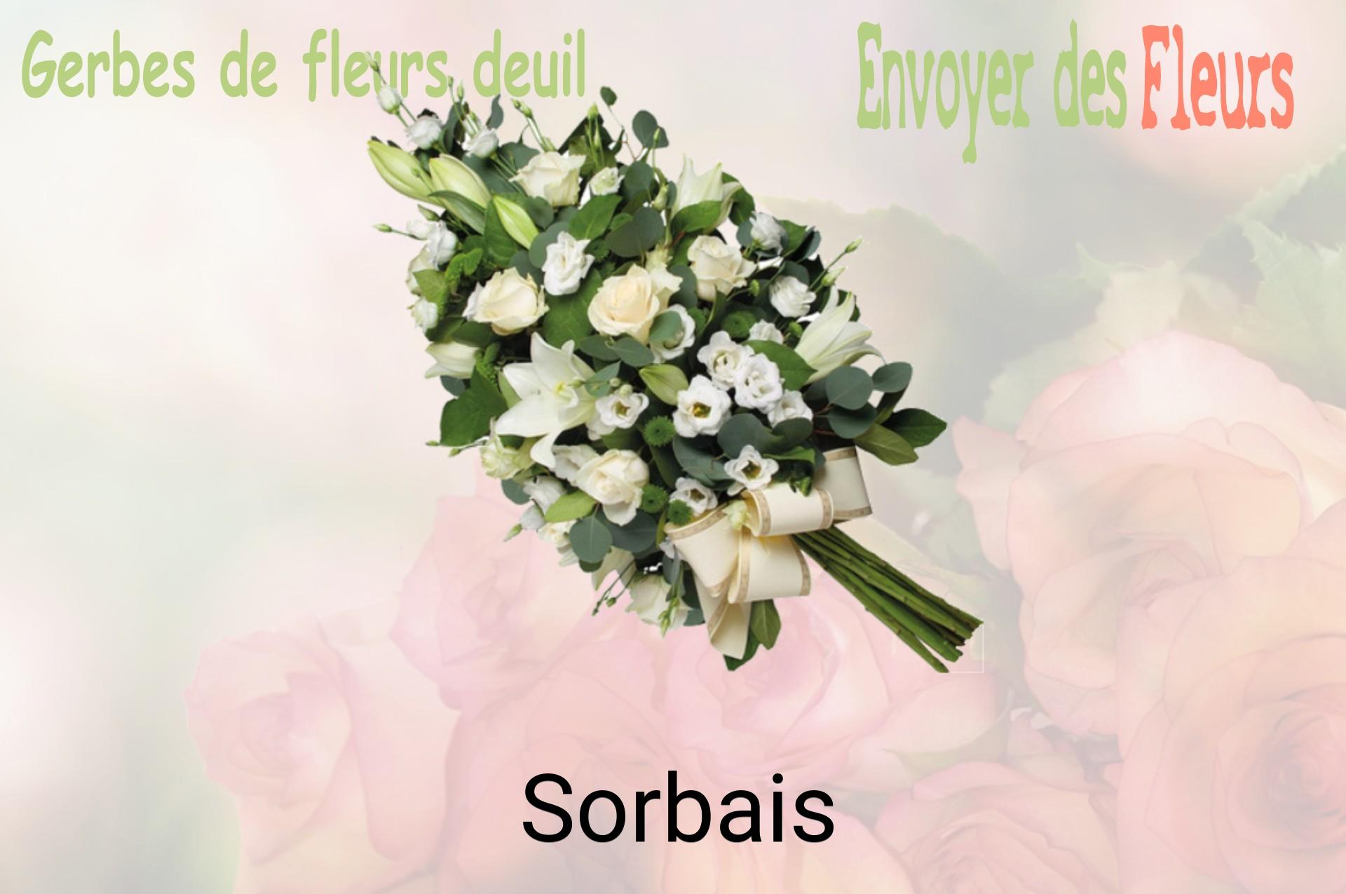 Gerbe de fleurs de deuil livrée à Sorbais